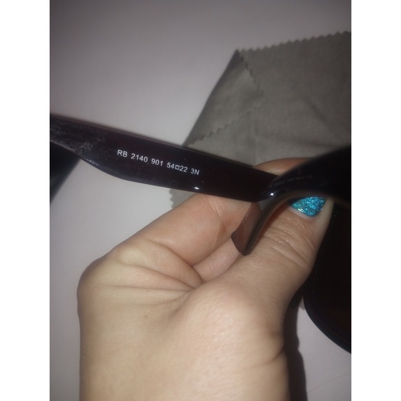 Ran Bans Wayfarer Original By‎ Luxottica RB 2140 901 54 22 Italy Unisex Uv - Picture 6 of 10